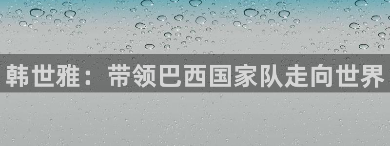 世界杯预选赛欧洲赛区积分榜：韩世雅：带领巴西国家队走向世界